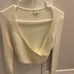 Abercrombie & Fitch Off-White V-Neck Sweater